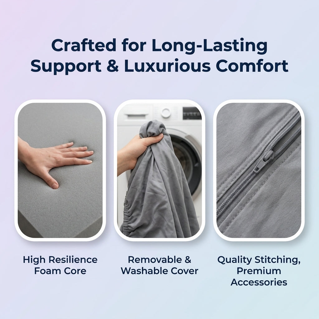 45-Degree Angled Bedrest Reading Pillow with Carry Handle | Angled Seat for Reading and Gaming | Wedge Pillows