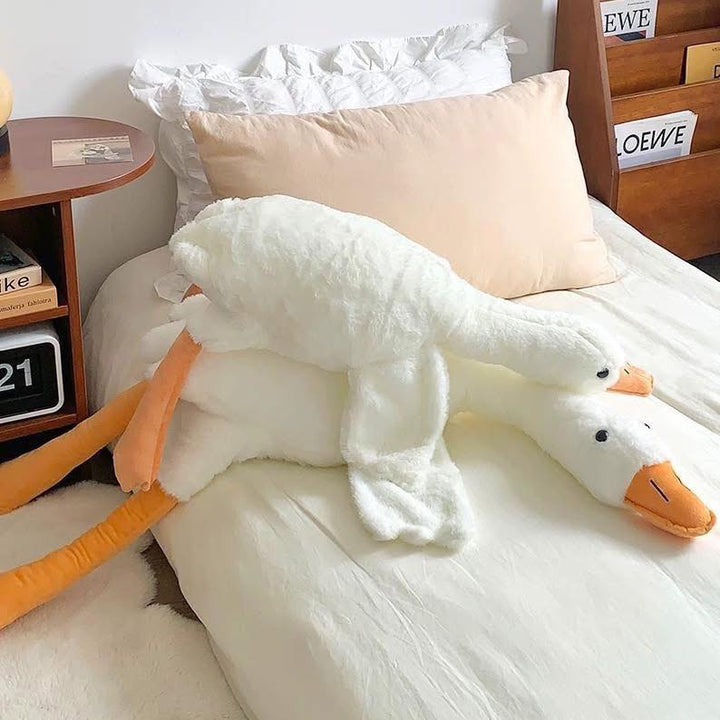 Long Goose Plush Pillow for Cuddling and Lounging in Three Sizes | Giant Cuddle Companion | Plush Pillows