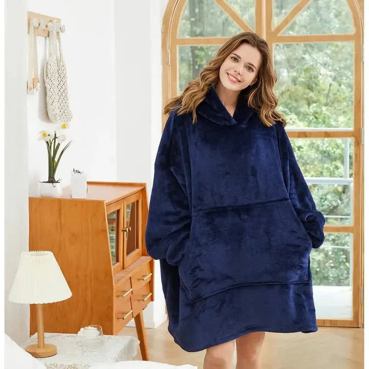 Reversible Plush Snuggle Hoodie Blanket in Two Lengths | Wearable Plush Warmth | Wearable Blankets