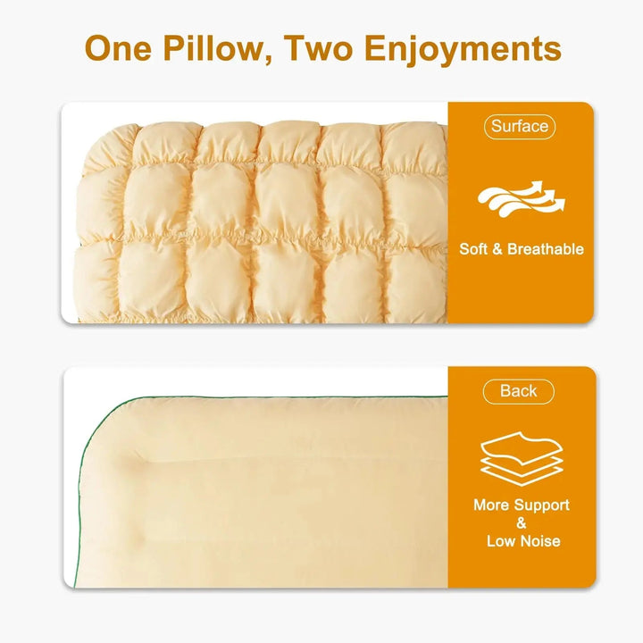 Rebound Puff Bed Pillow with Breathable Cotton Cover | Fluffy Pillow That Keeps Its Height | Bed Pillows