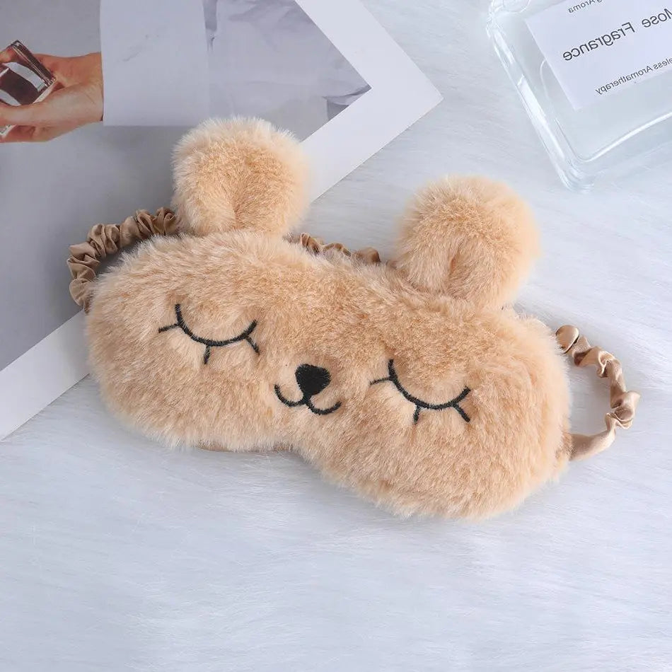 Rabbit Plush Sleep Mask with Soft Shading Design for Travel | Soft Rabbit Plush Sleep Mask | Sleep Masks
