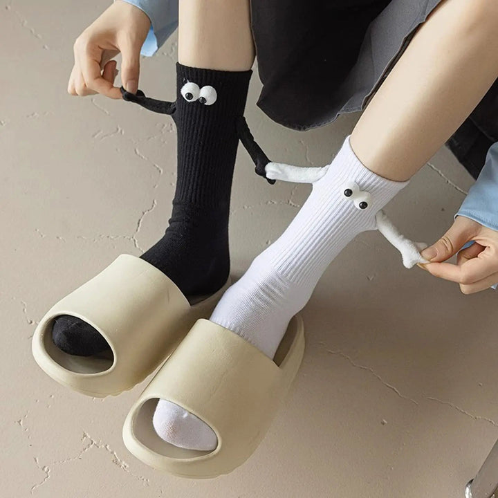 Magnetic Hand-in-Hand Couple Socks, Funny Matching Cartoon Pair | Fun Matching Socks for Couples | Socks