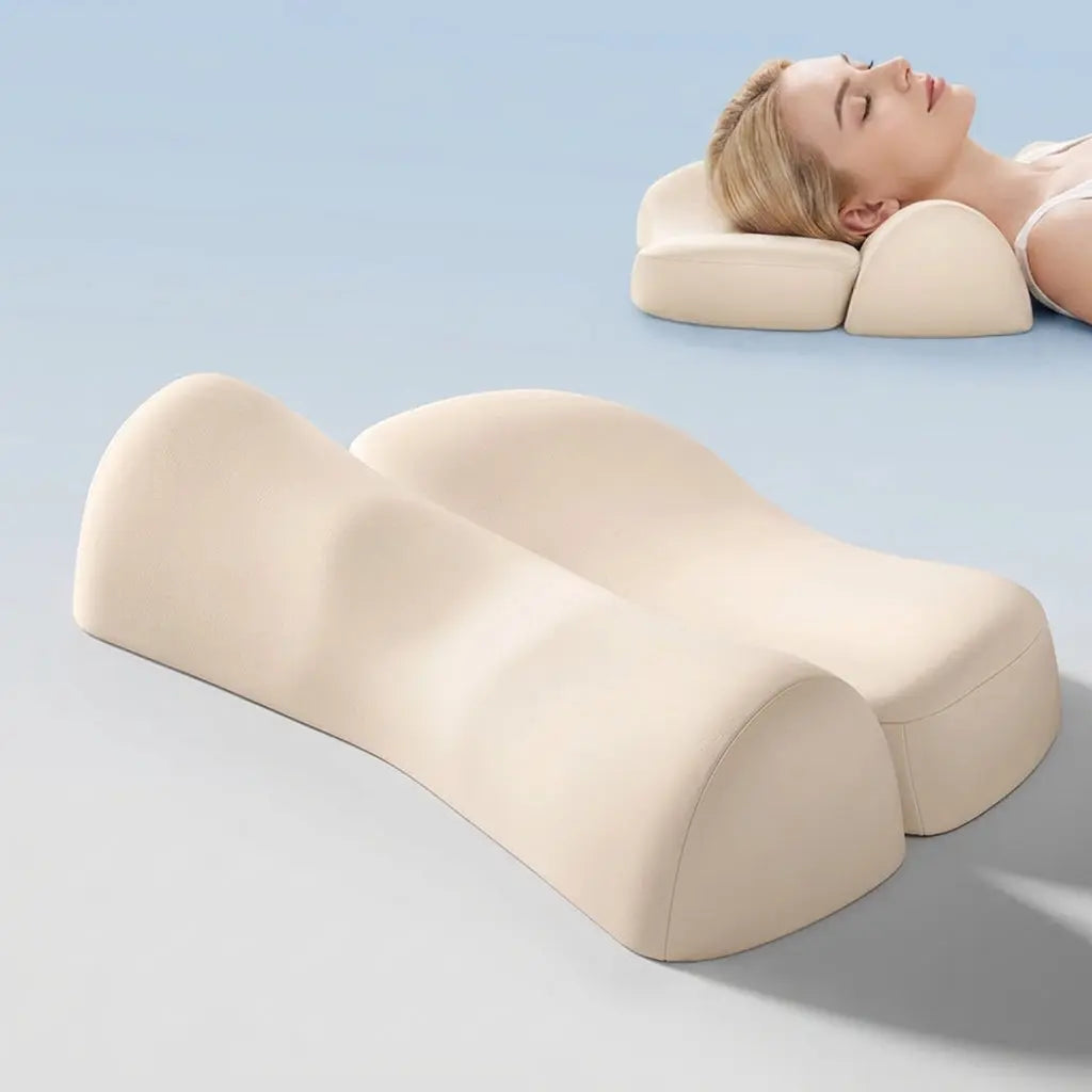 Ergonomic Contour Pillow with Zoned Curved Design for Adults | Curved Zoned Contour Pillow | Bed Pillows