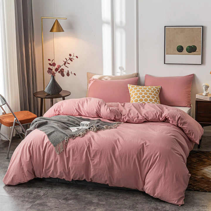 Luxury Microfiber Duvet Cover Set with Zipper and Corner Ties, 4 Pieces | Secure Duvet Cover Set | Duvet Cover Sets