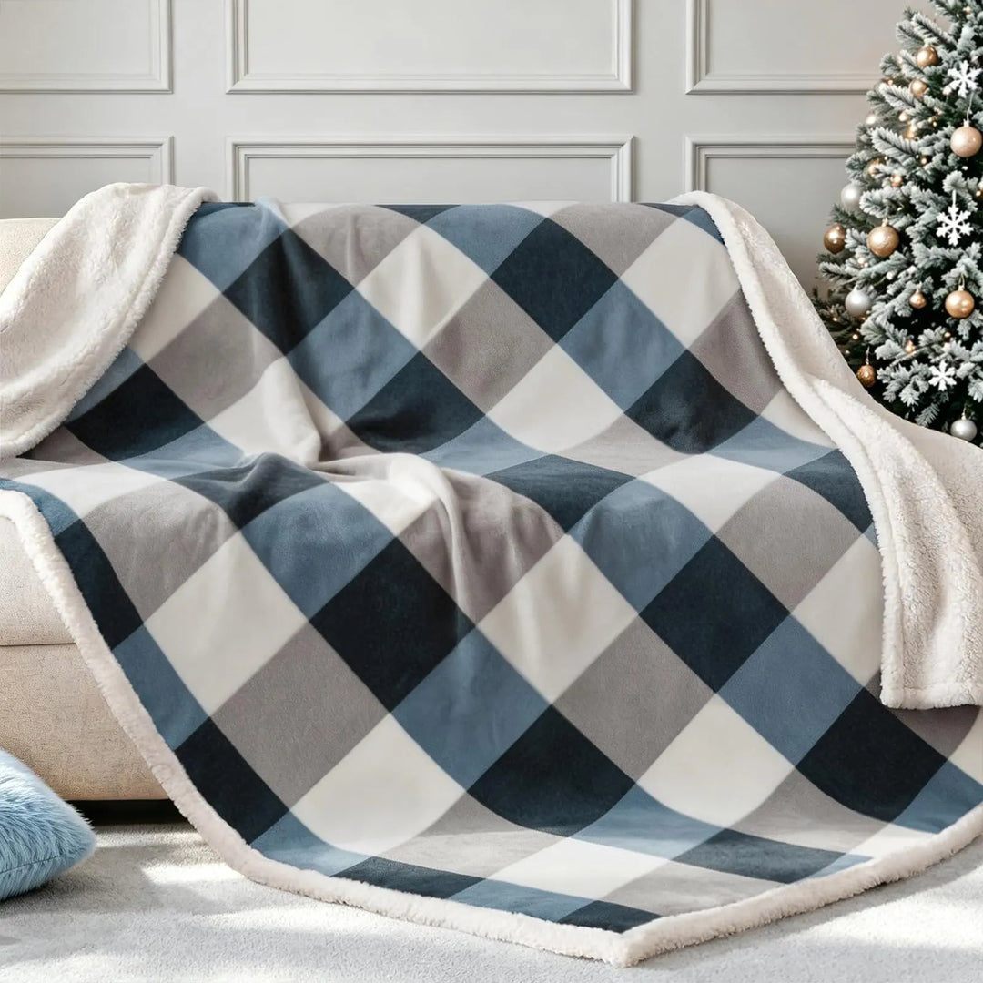 Double Layer Flannel Throw Blanket for Cozy Winter Bed and Sofa | Double Layer Flannel Winter Throw | Throw Blankets