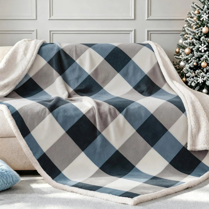 Double Layer Flannel Throw Blanket for Cozy Winter Bed and Sofa | Double Layer Flannel Winter Throw | Throw Blankets