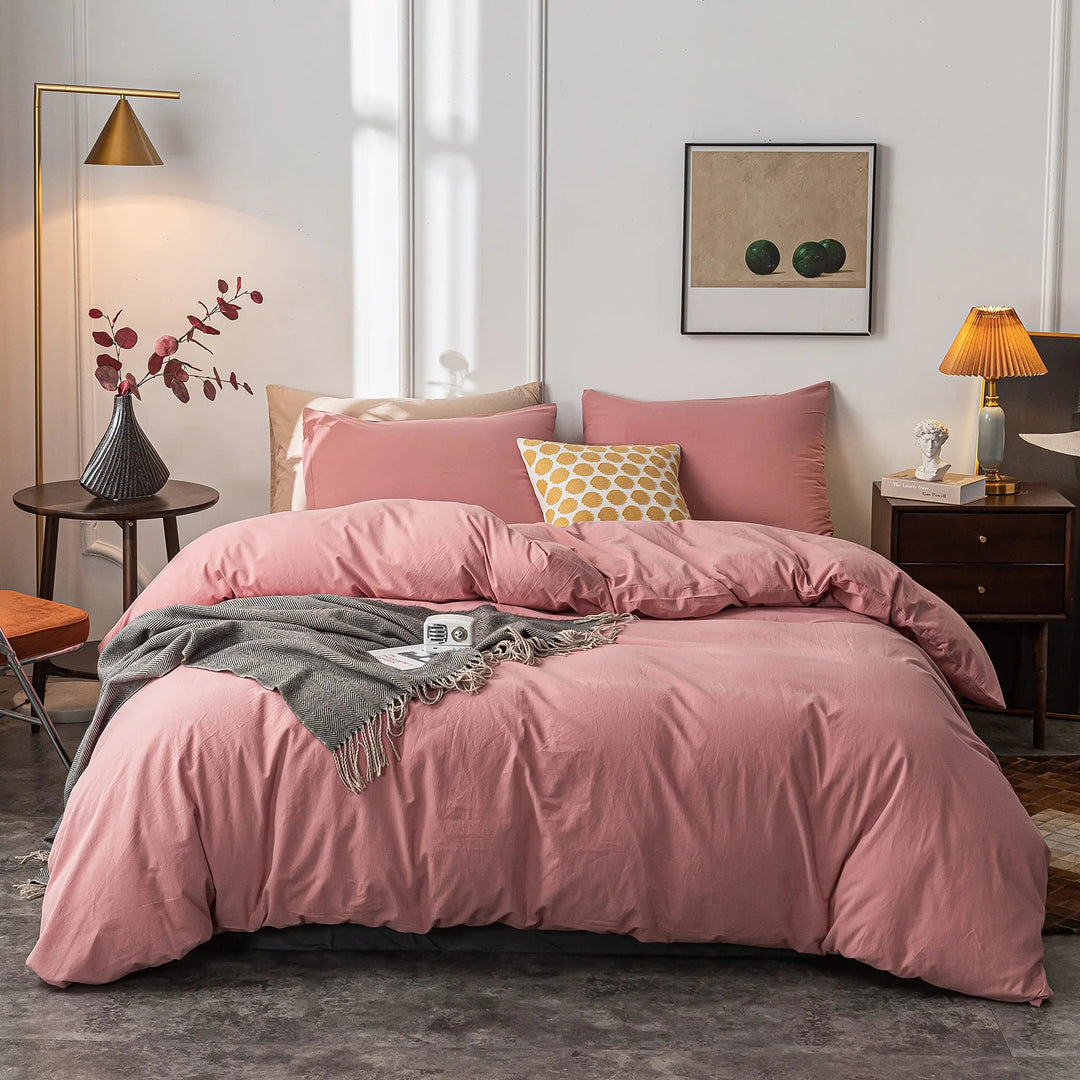 Luxury Microfiber Duvet Cover Set with Zipper and Corner Ties, 4 Pieces | Secure Duvet Cover Set | Duvet Cover Sets