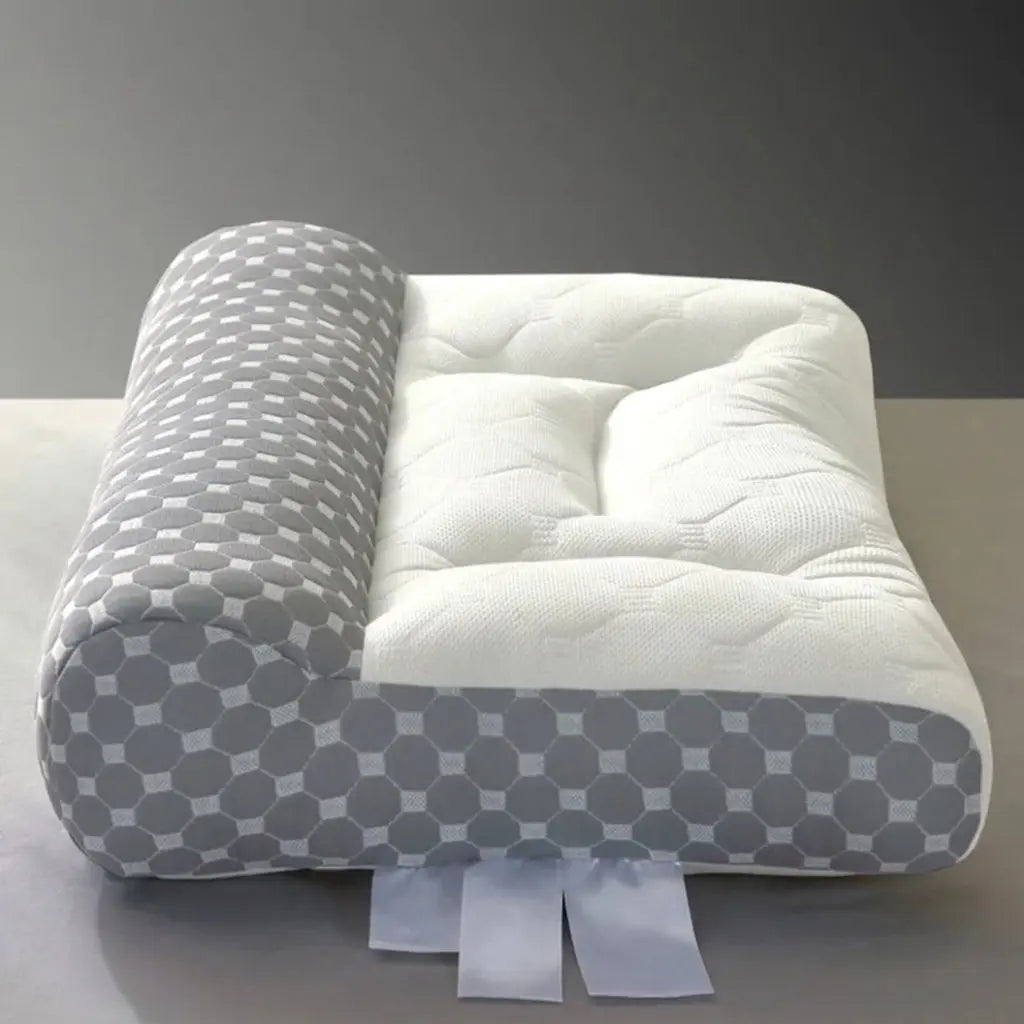 Ergonomic Firm Polyester Pillow with Quilted Cover for Adult Sleep | Firm Quilted Ergonomic Pillow | Bed Pillows
