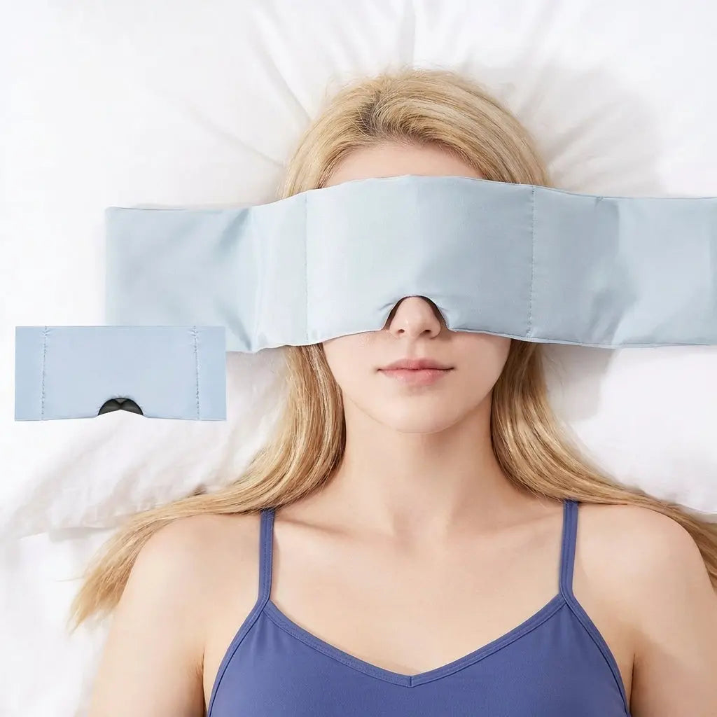 Weighted Cooling Sleep Mask with Cool-Touch and Plush Sides | Dark, Calm and Gently Weighted | Sleep Masks