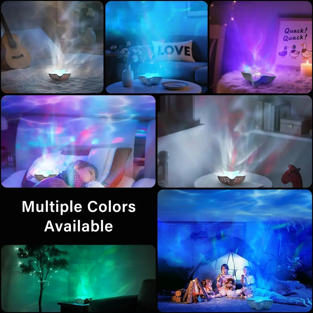 Starfish Ocean Wave Projection Lamp with Seven Colour Lighting | Soothing Ocean Wave Night Light | Night Lights