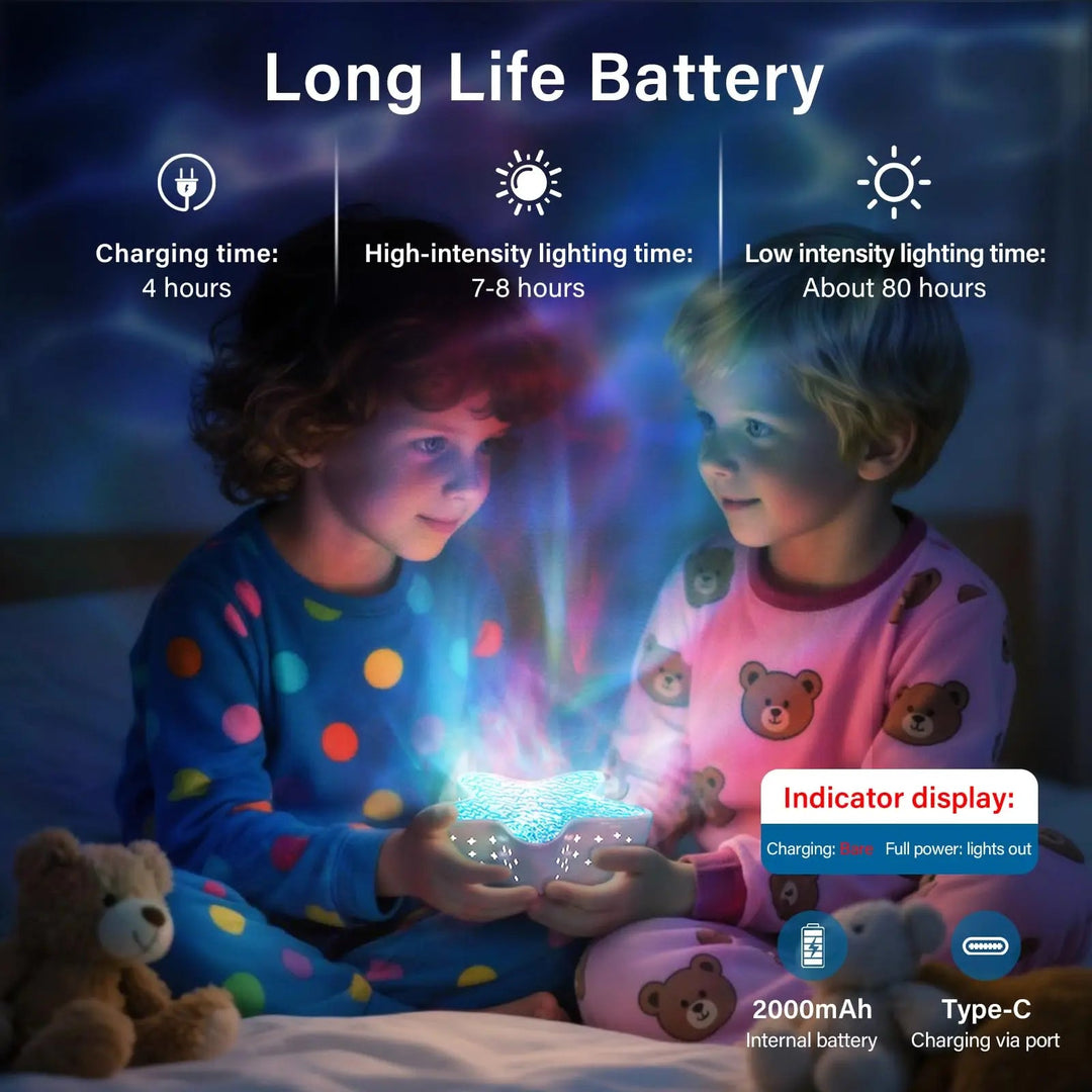 Ocean Wave Projector Night Light, Starfish-Shaped and Rechargeable | Calming Waves on Your Ceiling | Night Lights