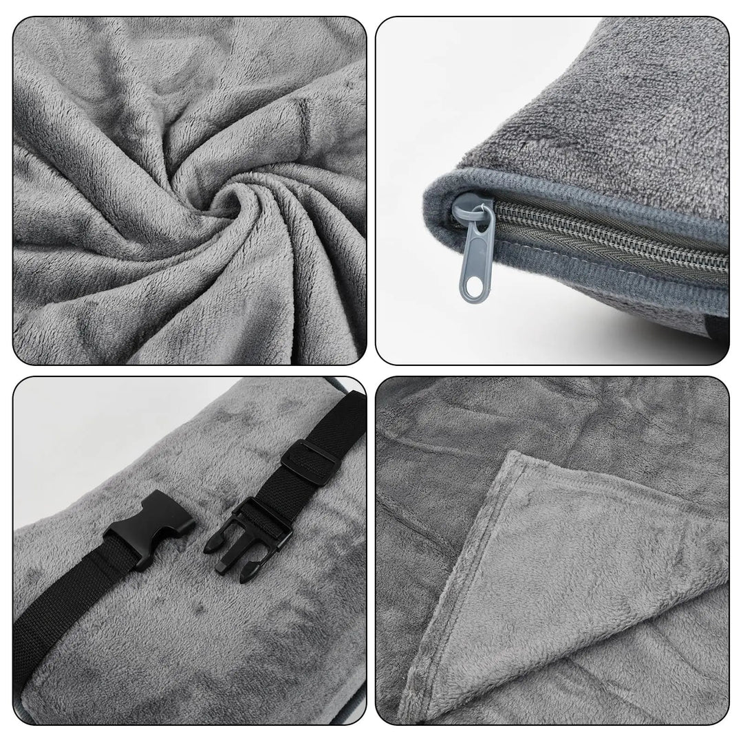 2-in-1 Travel Blanket Pillow in Coral Fleece, 50 x 60 in | One Item, Pillow and Blanket | Travel Blankets