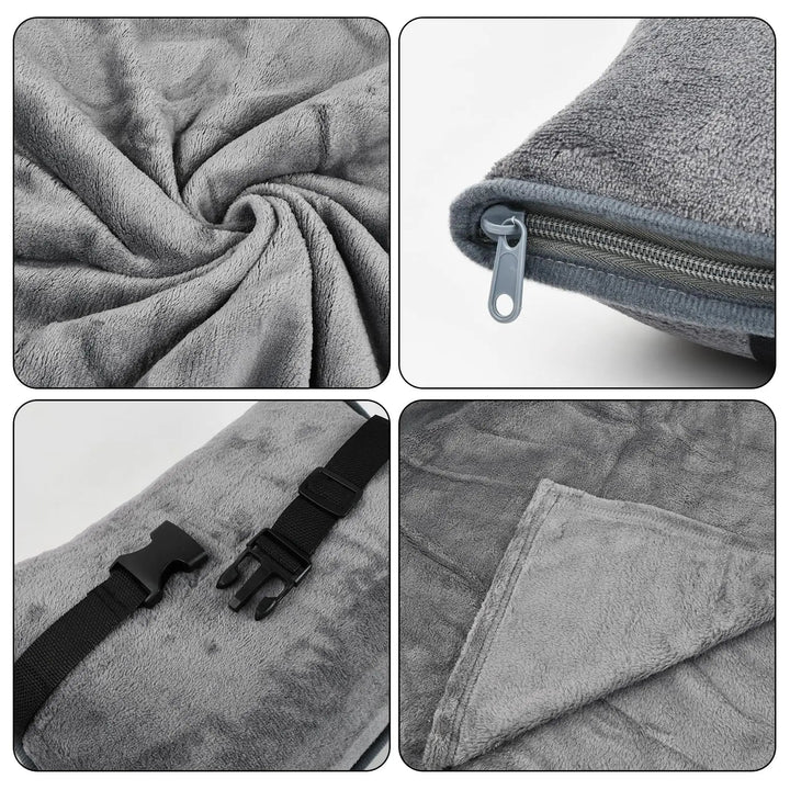 2-in-1 Travel Blanket Pillow in Coral Fleece, 50 x 60 in | One Item, Pillow and Blanket | Travel Blankets