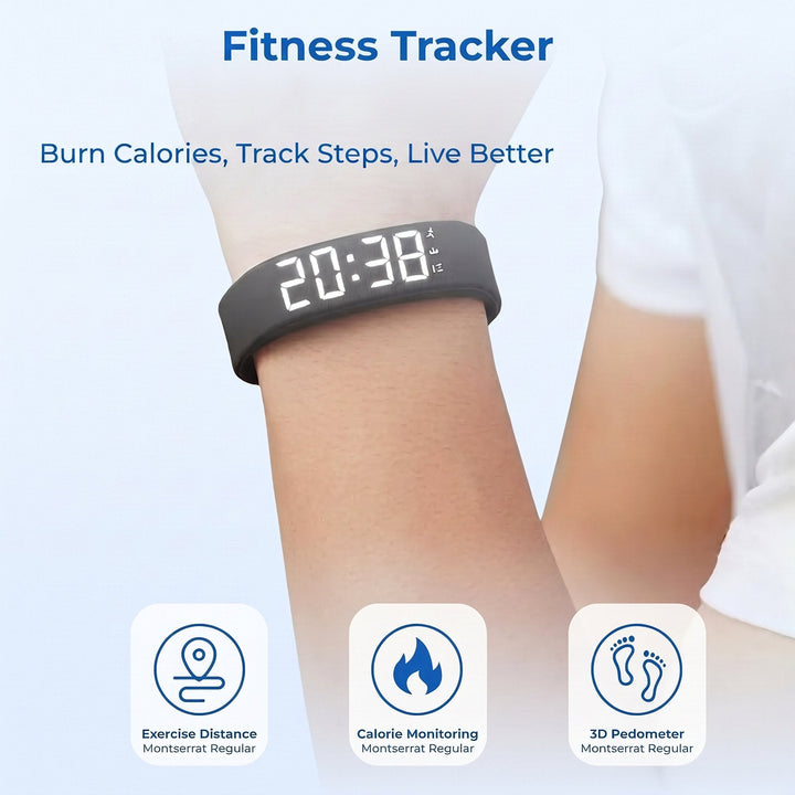 Silent Vibrating Alarm Watch with LED Display, Pedometer and Waterproof Build | Silent Wake-Ups That Do Not Disturb | Alarm Watches