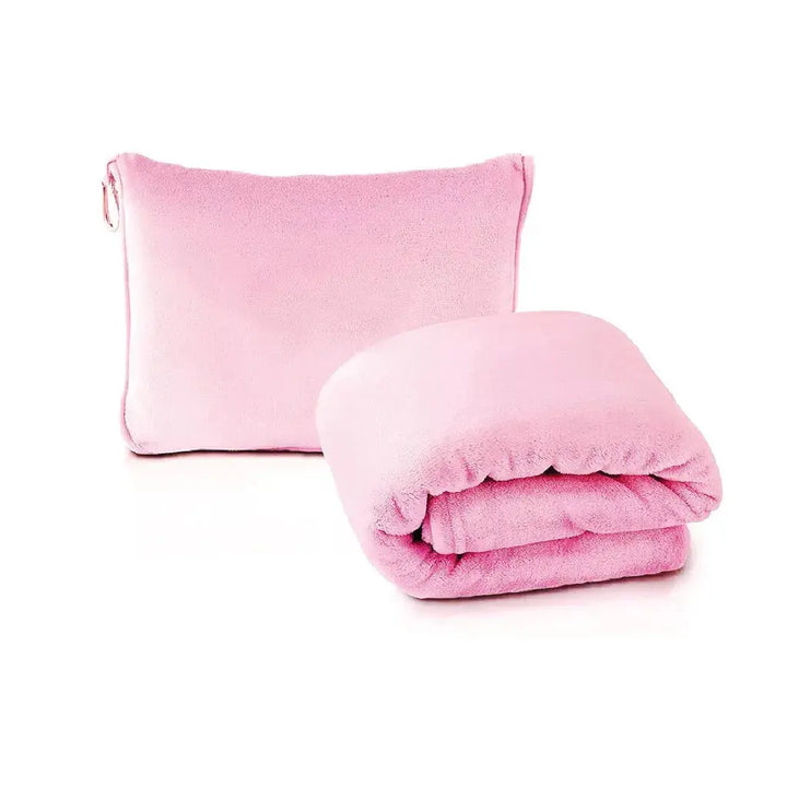 2-in-1 Travel Blanket Pillow in Coral Fleece, 50 x 60 in | One Item, Pillow and Blanket | Travel Blankets