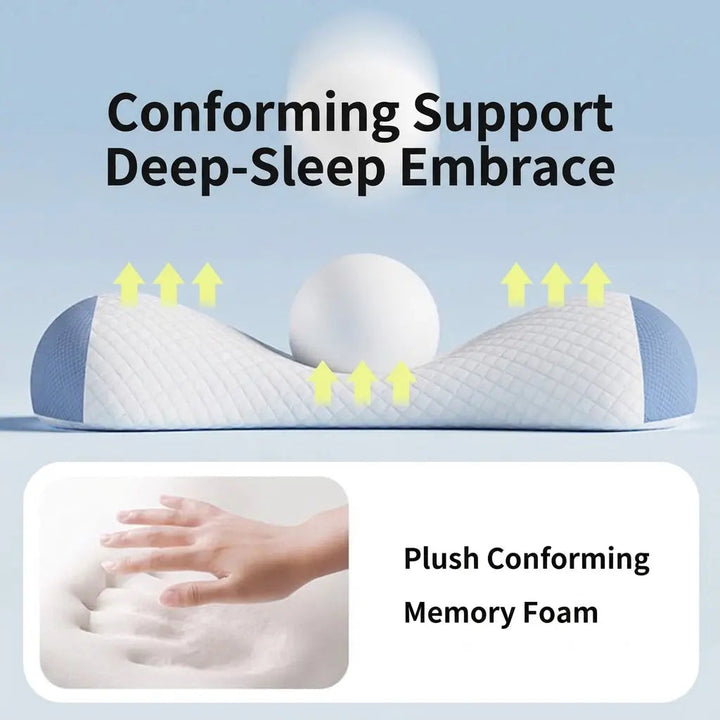 Contour Lumbar Pillow with Slow-Rebound Memory Foam for Bed and Sofa | Memory Foam Lumbar Pillow | Lumbar Pillows