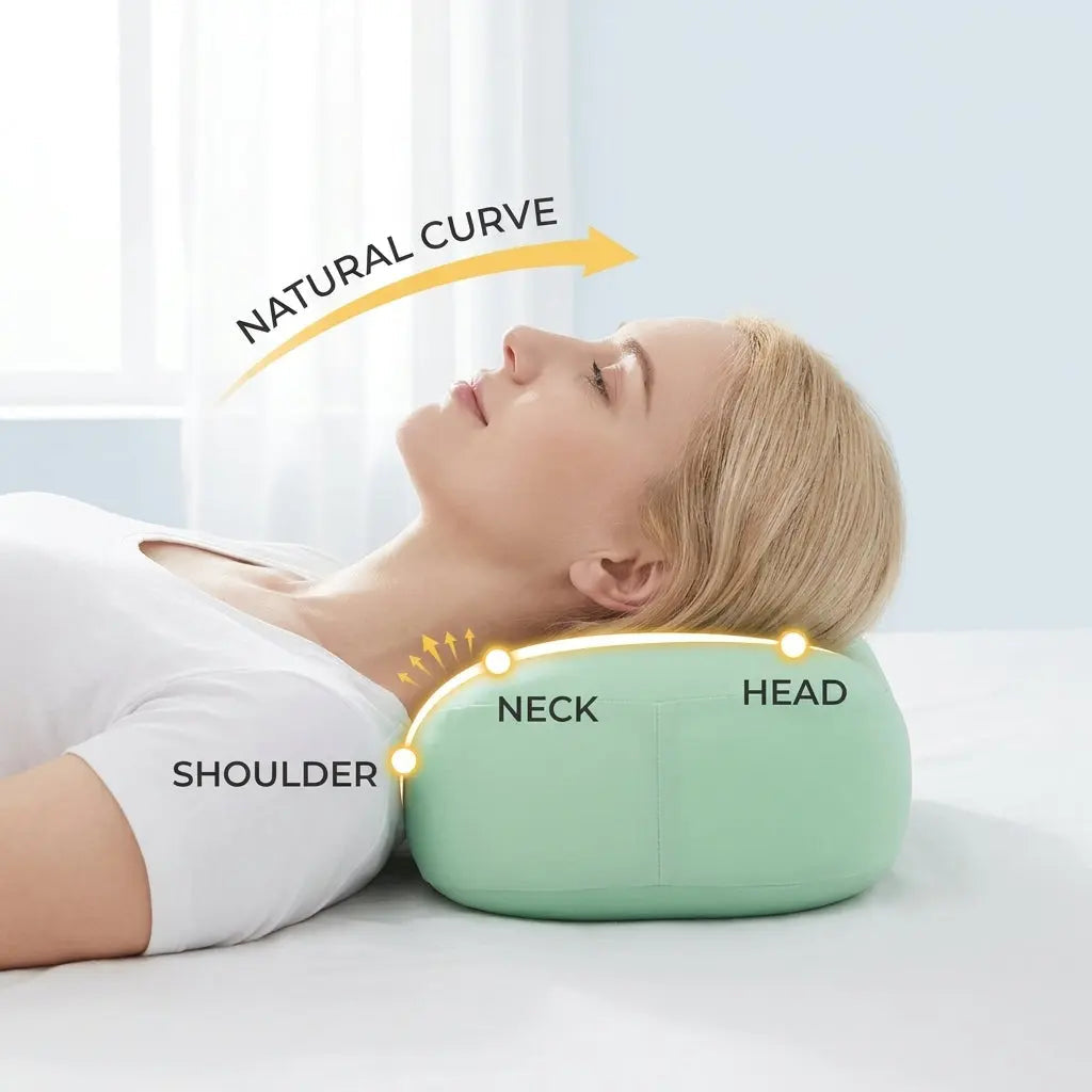 Ice Silk Office Nap Pillow with Curved Memory Foam Desk Design | Curved Desk Nap Pillow | Nap Pillows