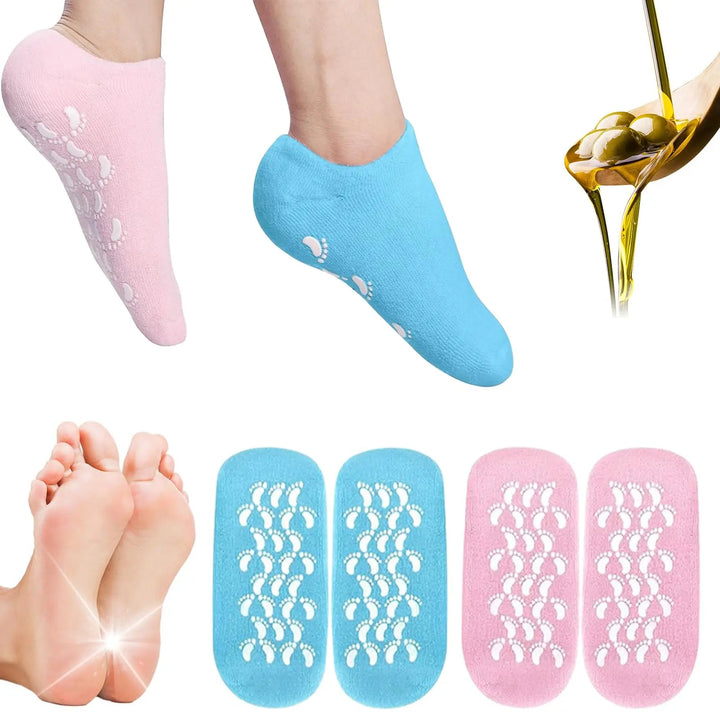 Moisturising Silicone Gel Spa Socks for Dry Feet, 1 Pair | Soft Feet with Spa Gel Care | Spa Socks