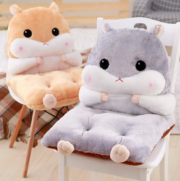 Hamster Plush Cushion with Half Surround Backrest Design | Hamster Backrest Plush Cushion | Plush Pillows