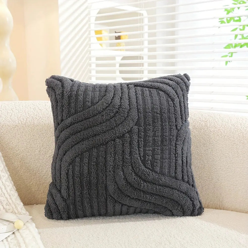 Striped Plush Cushion in Nordic Cotton Style with Insert Included | Nordic Striped Sofa Cushion | Decorative Pillows