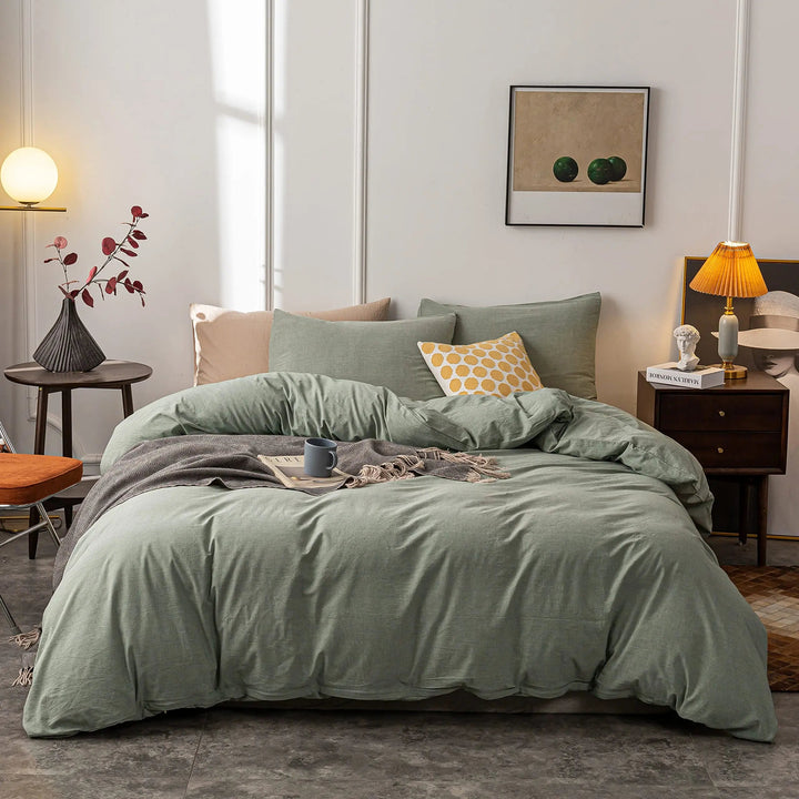 Luxury Microfiber Duvet Cover Set with Zipper and Corner Ties, 4 Pieces | Secure Duvet Cover Set | Duvet Cover Sets