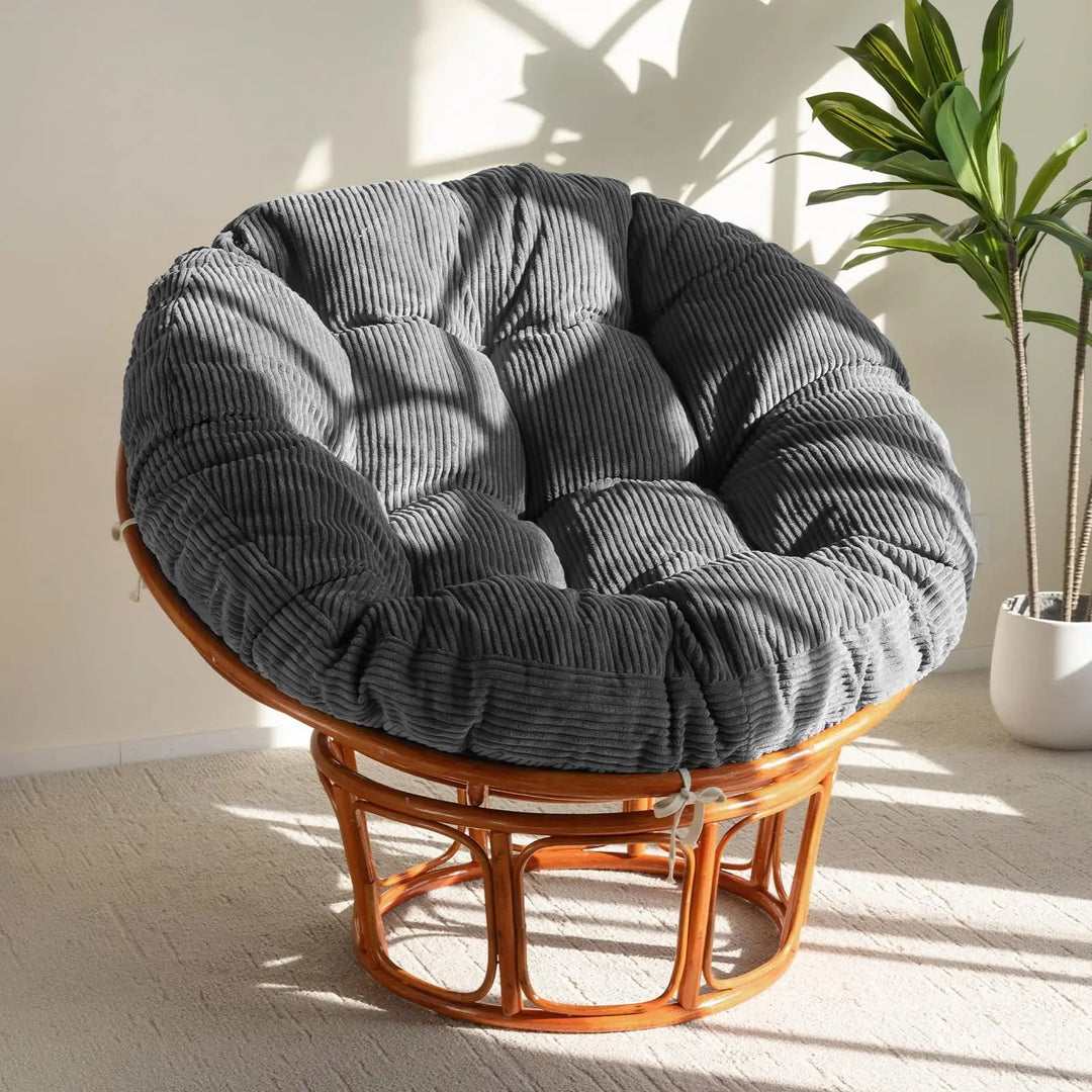 Papasan Chair Cushion in Overstuffed Corduroy for Reading and Lounging | Overstuffed Corduroy Papasan Cushion | Chair Cushions