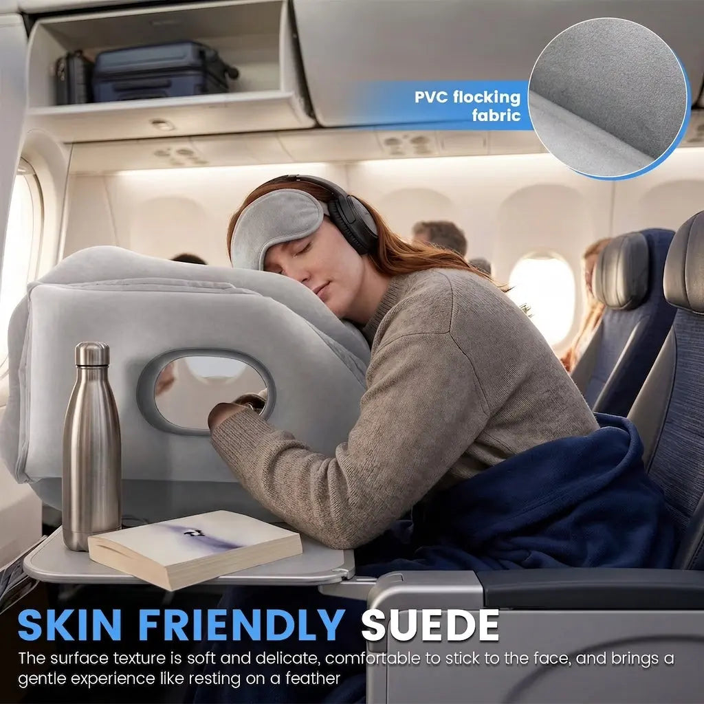 Inflatable Travel Headrest Pillow for Flights and Long Journeys | Adjustable Firmness on the Move | Travel Pillows