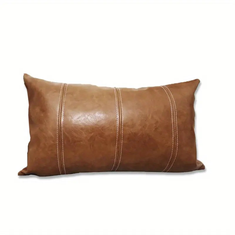 Refined Faux Leather Pillow Cover with Matte Finish | Solid Matte Color, Hidden Zip | Cushion Covers