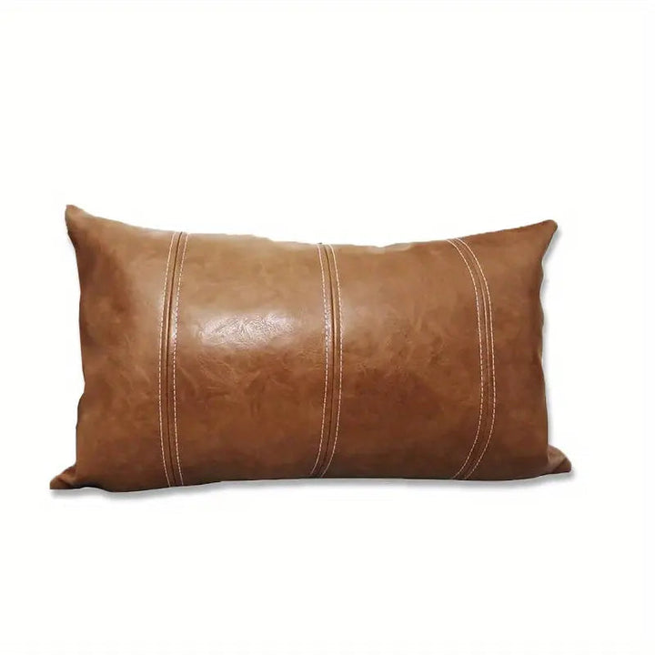 Refined Faux Leather Pillow Cover with Matte Finish | Solid Matte Color, Hidden Zip | Cushion Covers