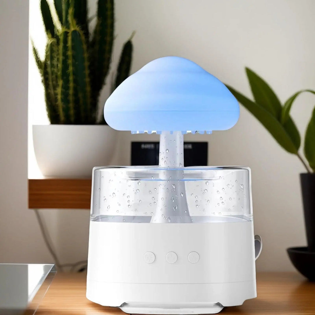 Bluetooth Rain Cloud Humidifier with Aroma Diffuser and Colourful Night Light | Rain Cloud Mist and Mood Light | Humidifiers