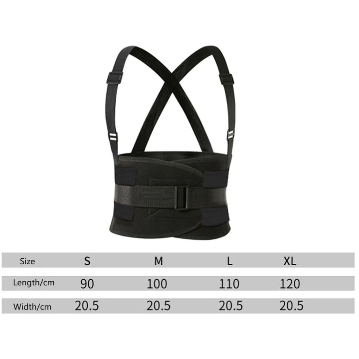 Heavy Duty Work Back Brace with Reinforced Lumbar Panels and Wide Velcro Straps | Sturdy Lumbar Support at Work | Back Supports