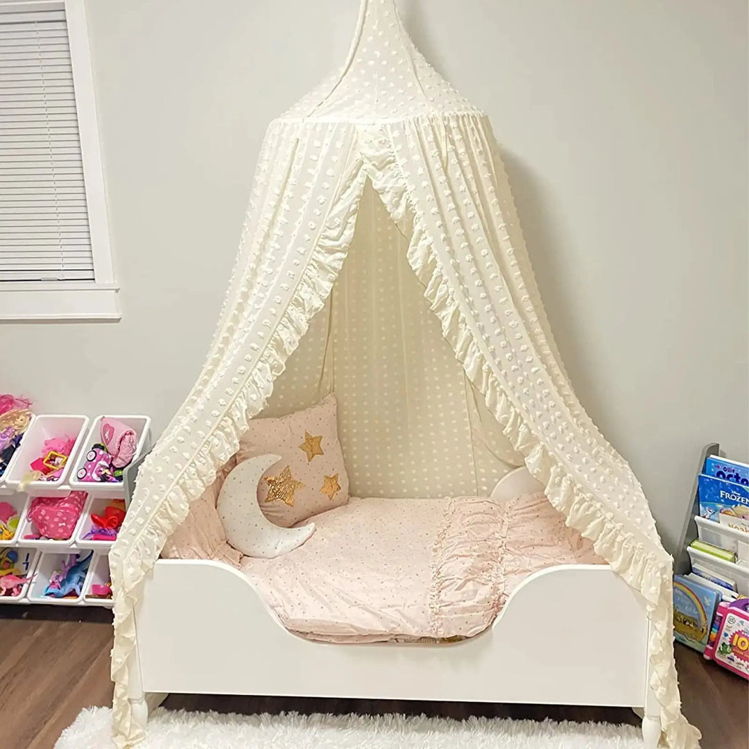 Cotton Chiffon Kids Canopy Tent for Nursery Reading Nook | Soft Hideaway for Play and Rest | Bed Canopies