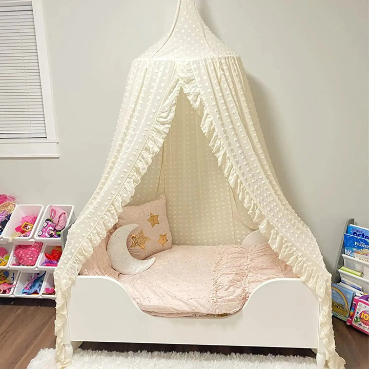 Cotton Chiffon Kids Canopy Tent for Nursery Reading Nook | Soft Hideaway for Play and Rest | Bed Canopies