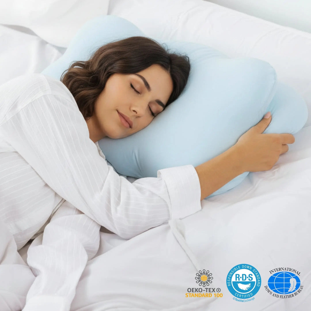 Adjustable Cloud Memory Foam Pillow with Dual Height Layers | Two Heights in One Soft Cloud | Bed Pillows
