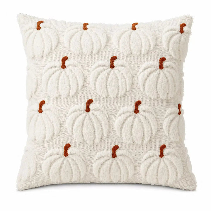 Embroidered Pumpkin Cushion Covers in Soft Faux Fur | Cozy Fall Decor Made Easy | Cushion Covers
