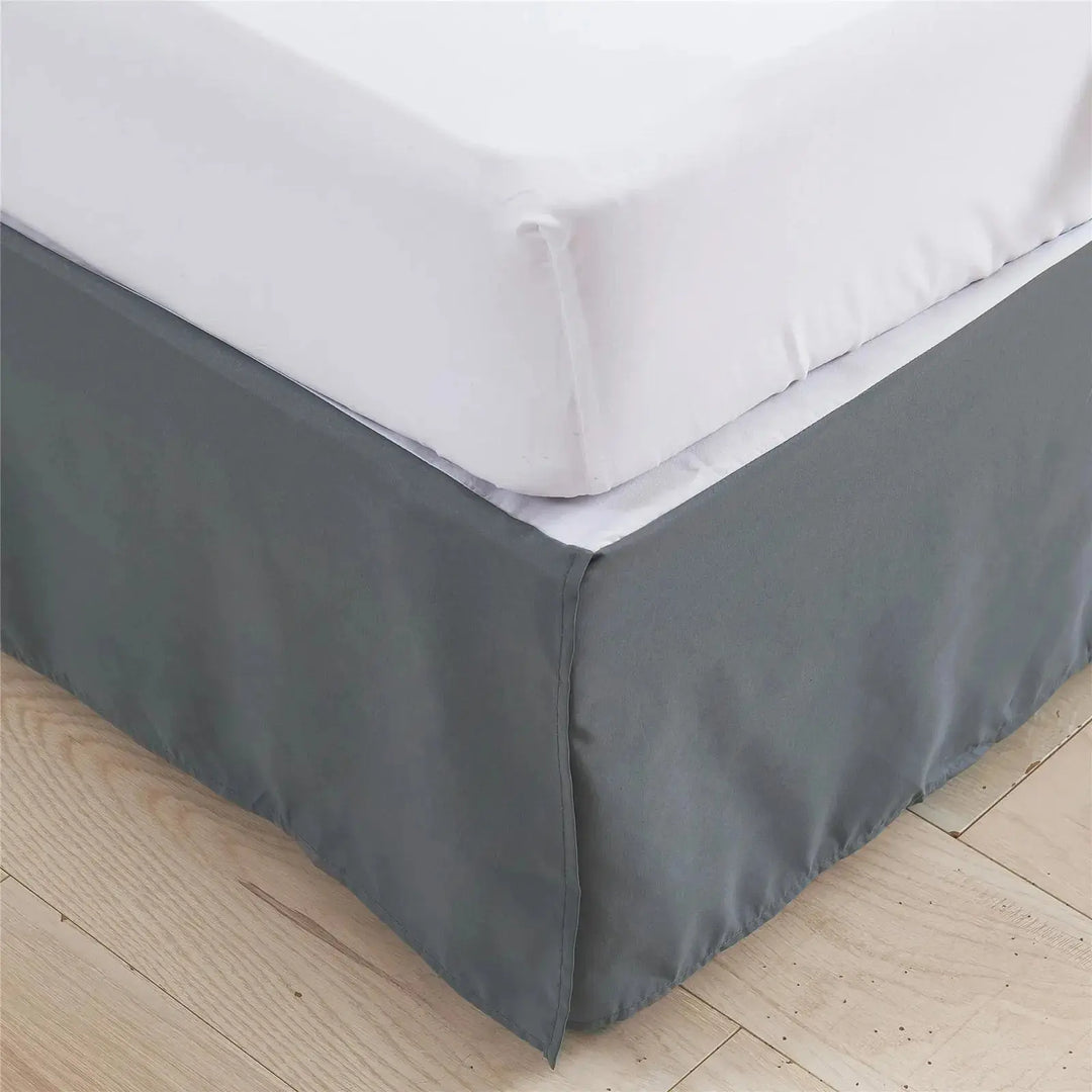 Solid Colour Bed Skirt Dust Ruffle in Brushed Fabric for 1.5m Beds | Clean Finish Beneath Your Bed | Bed Skirts