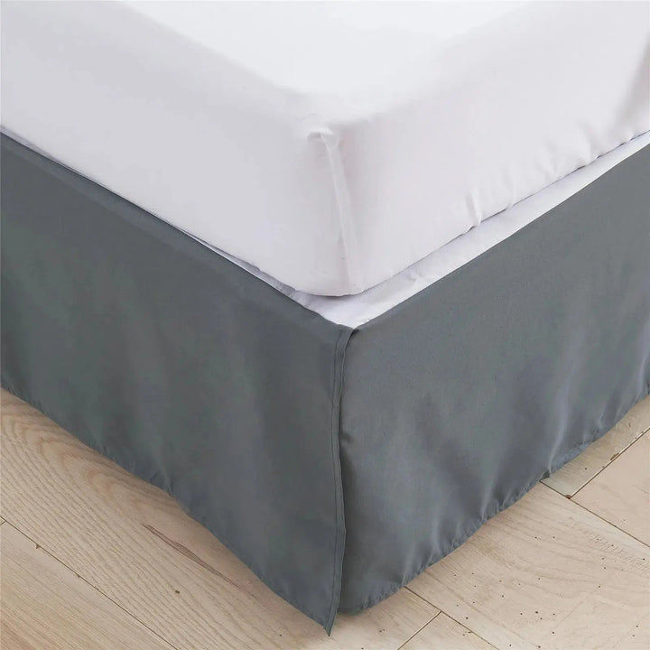 Solid Colour Bed Skirt Dust Ruffle in Brushed Fabric for 1.5m Beds | Clean Finish Beneath Your Bed | Bed Skirts