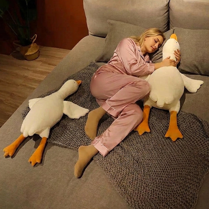 Funny Goose Long Plush Hugging Pillow in Three Sizes | Silly Goose Plush for Cuddling | Plush Pillows
