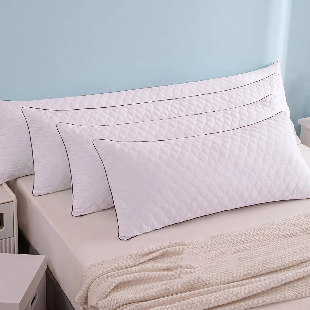 Quilted Body Pillow with Adjustable Fiber Fill for Side Sleepers | Set Your Own Firmness | Body Pillows