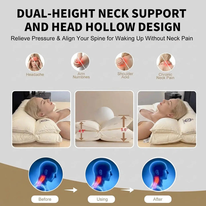 Adjustable Zoned Contour Pillow with Cotton Cover for Home Sleep | Adjustable Zoned Contour Pillow | Bed Pillows