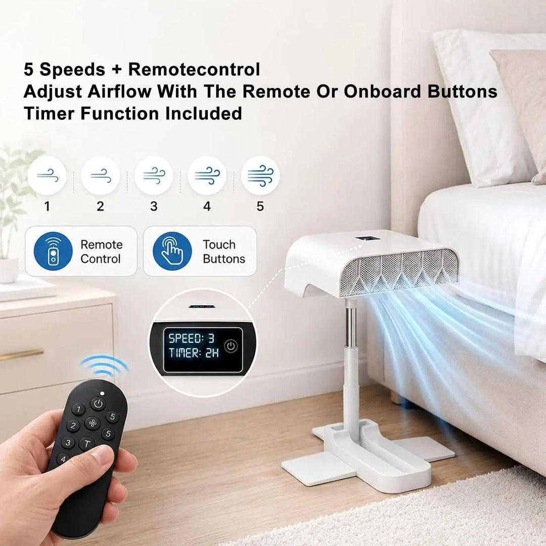 Rechargeable Bladeless Bed Cooling Fan for Quiet Nighttime Airflow | Rechargeable Bladeless Bed Fan | Bed Fans