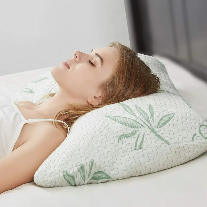 Orthopedic Contour Natural Latex Pillow for Side and Back Sleepers | Springy Latex Neck Comfort | Bed Pillows