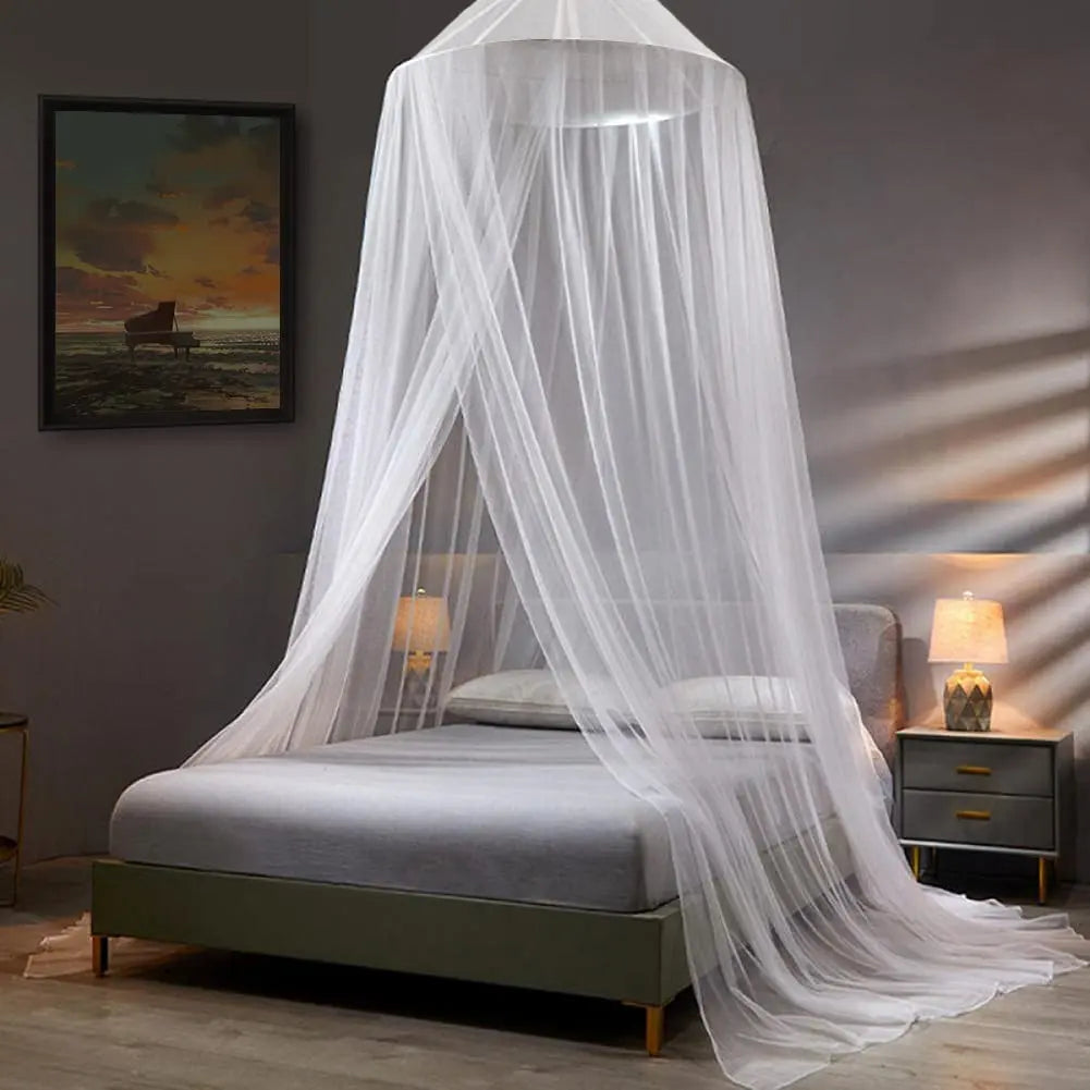 Large Dome Hanging Mosquito Net Bed Canopy for Queen, King and Twin Beds | Light Mesh Protection for Warm Nights | Bed Canopies