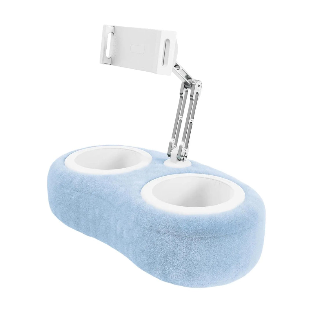 Adjustable Pillow Tablet and Phone Holder Stand with Two Removable Trays | Tablet Pillow With Snack Trays | Tablet Stands