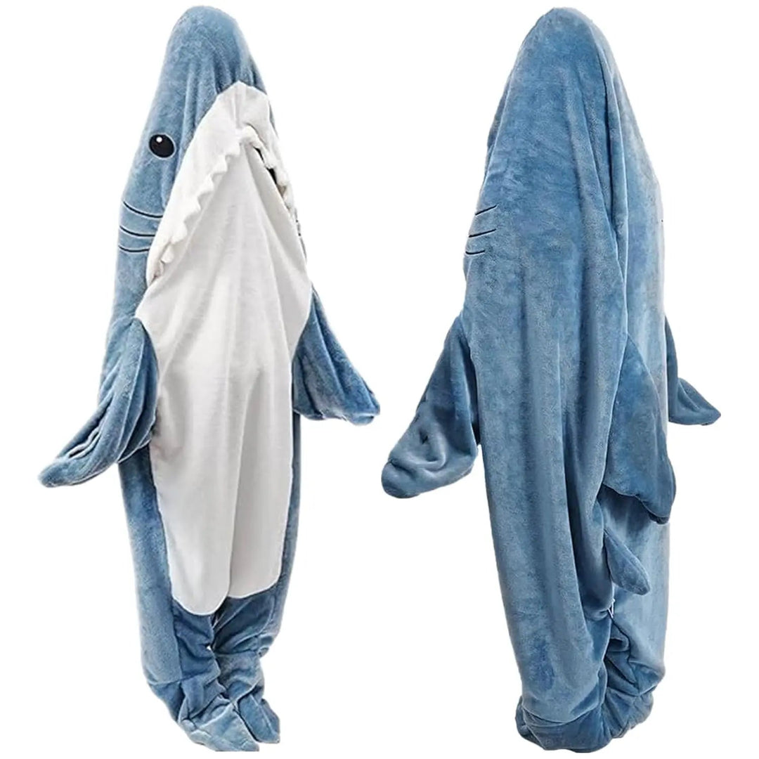 Wearable Shark Hoodie Blanket in Four Lengths with Plaid Detailing | Wear the Warmth, Keep It On | Wearable Blankets