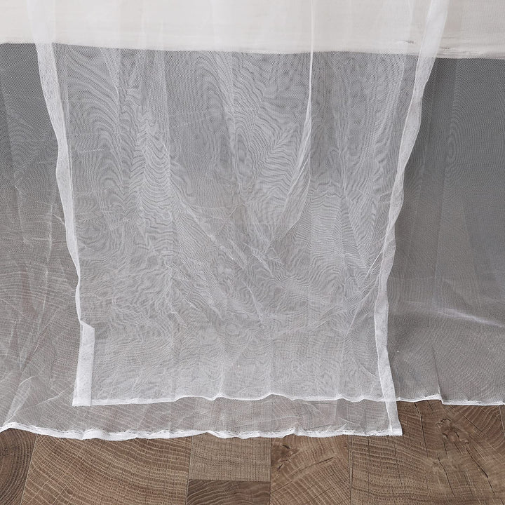 Large Four Door Square Mosquito Net Bed Canopy in Breathable Mesh | Roomy Insect Protection for Bedrooms | Bed Canopies