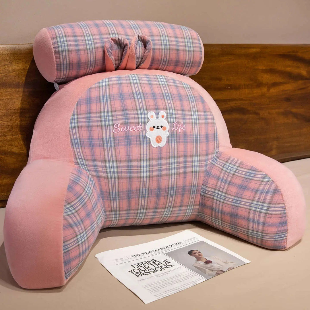 Soft Backrest Reading Cushion with Removable Cover and Animal Design | Cute Animal Bed Reading Cushion | Wedge Pillows