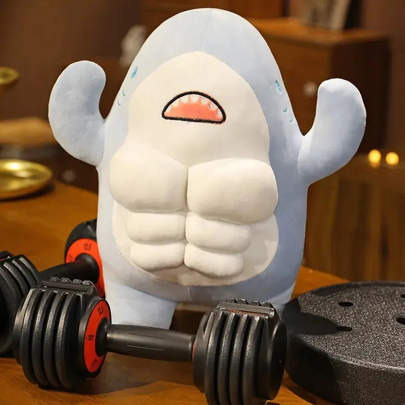 Muscle Shark Plush Toy, Soft Stuffed Ocean Animal for Kids | Funny Muscle Shark to Cuddle | Plush Toys