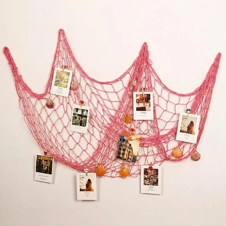 Handwoven Fishing Net Wall Decor with Knotted Rope Texture | Large-Scale Woven Wall Art | Wall Decor