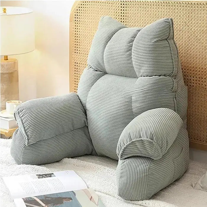 Memory Foam Bed Lounge Pillow with Arms for Reading and Gaming | Supported Sitting in Bed | Wedge Pillows